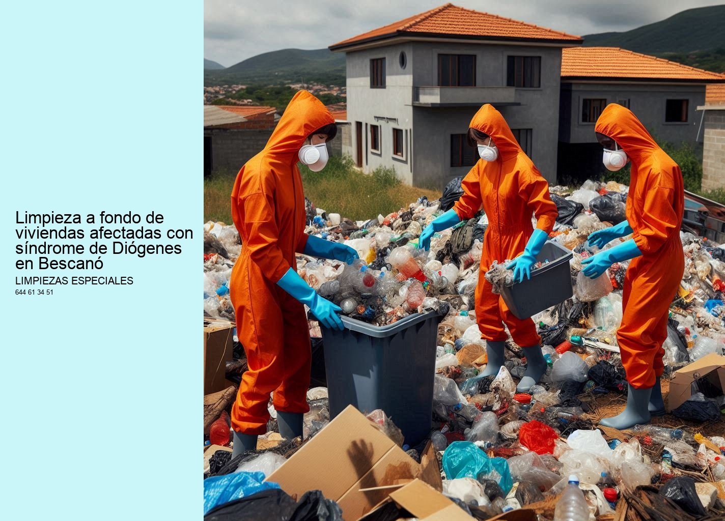 Limpieza a fondo de viviendas afectadas con síndrome de Diógenes en Bescanó